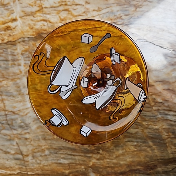 Coffee-tini Rare Retired Martini Glass by Lolita - Picture 2 of 4